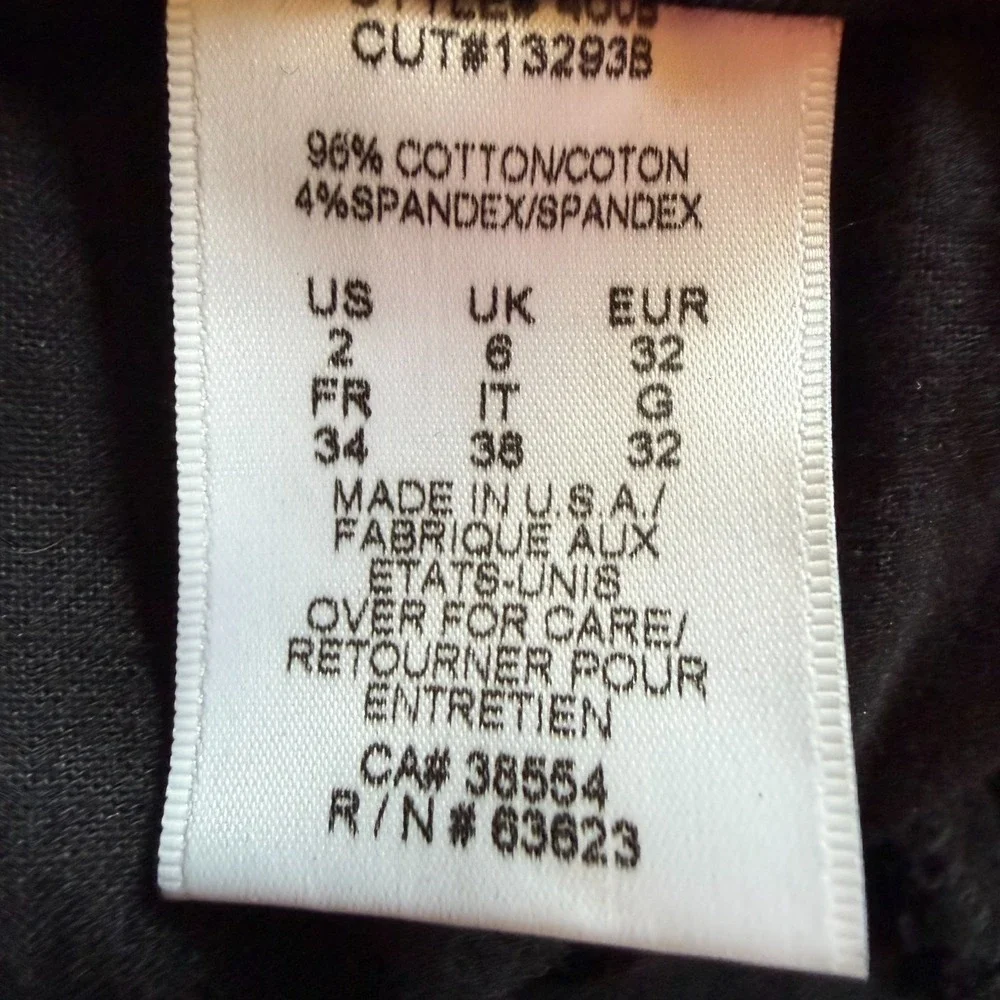NYDJ Jeans Women's 2 Skinny Black Stretch 28x30 Not Your Daughter's Jeans USA